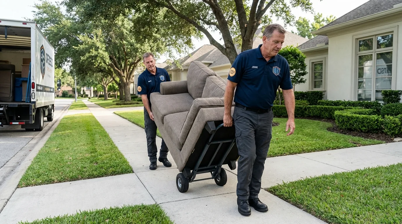 Local residential moving crew loading furniture in Spring Hope, NC